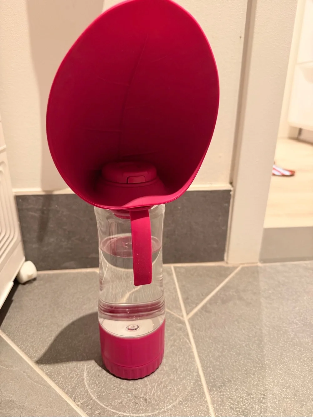 Pink Silicone Wrapped Glass Water Bottle - Stylish Dog Accessory